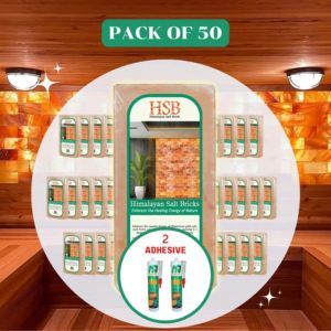 Himalayan Salt Tiles 8 X 4 X 1 | Pack Of 50 (2 Adhesive Deal) ( Antiq