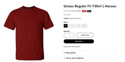 Custom T-shirt Printing Online India | Alma Mater Store ( Business Fo