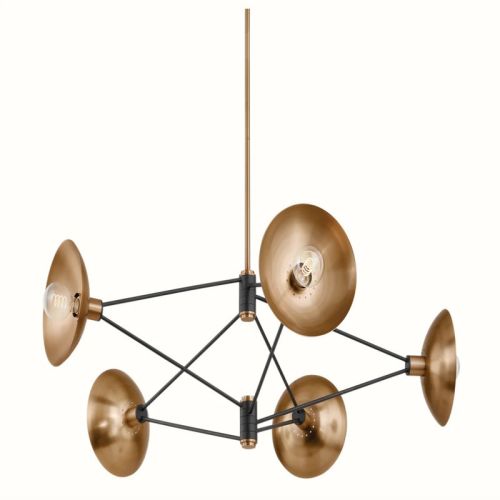 Axel Light | Modern Ceiling Light With Soft Black & Patina Brass 