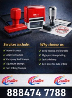 Creative Zone | Pre-ink Rubber Stamp | Delivery Within One Hour | Con