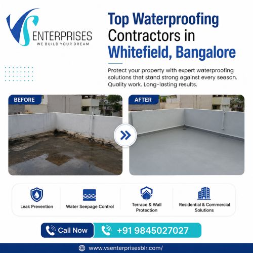 Top Waterproofing Contractors In Whitefield, Bangalore ( Buildings )