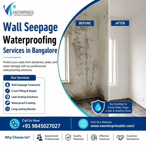 Wall Seepage Waterproofing Services In Bangalore ( Buildings )