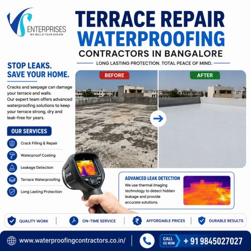 Terrace Repair Waterproofing Contractors In Bangalore ( Buildings )