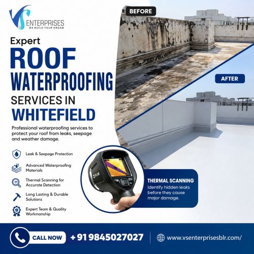 Expert Roof Waterproofing Services In Whitefield ( Buildings )