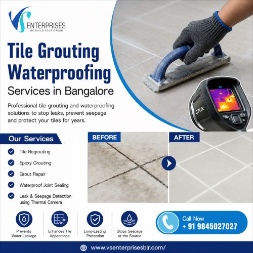 Tile Grouting Waterproofing Services In Bangalore ( Buildings )