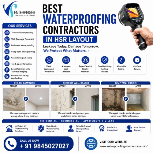 Best Waterproofing Contractors In Hsr Layout ( Buildings )