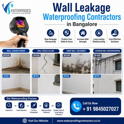 Wall Leakage Waterproofing Contractors In Bangalore ( Buildings )
