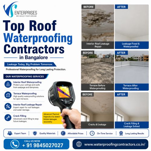 Top Roof Waterproofing Contractors In Bangalore ( Buildings )