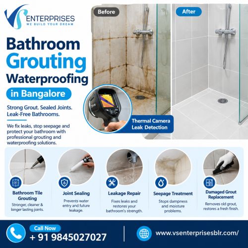 Bathroom Grouting Waterproofing In Bangalore ( Buildings )