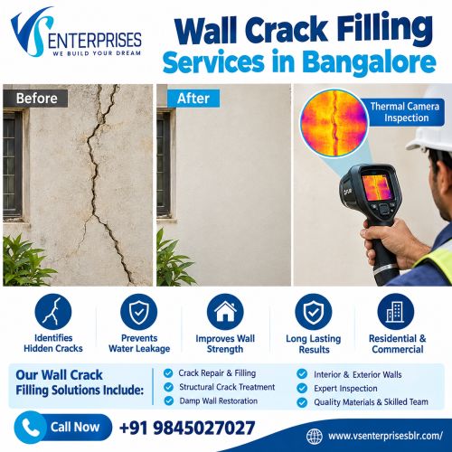 Wall Crack Filling Services In Bangalore ( Buildings )