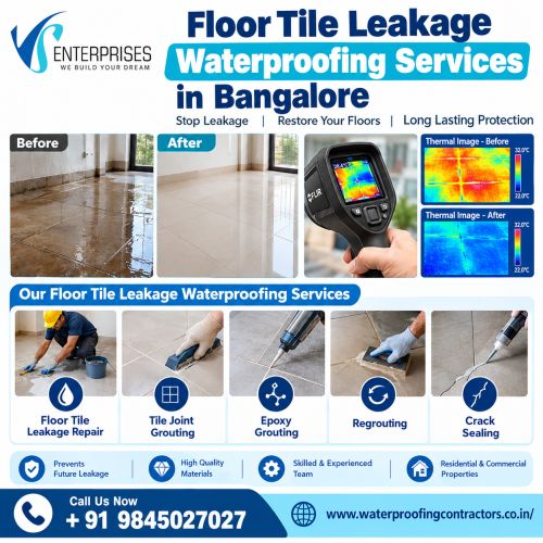 Floor Tile Leakage Waterproofing Services In Bangalore ( Buildings )